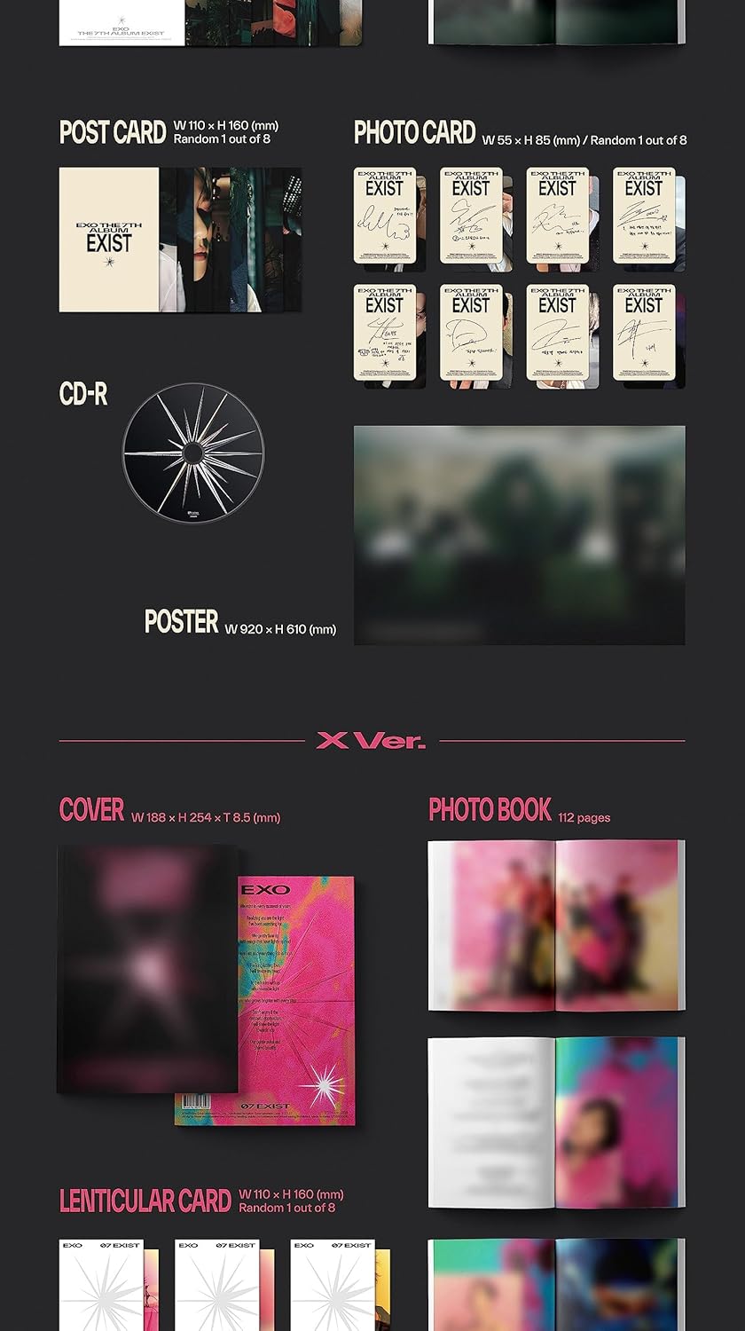 EXO EXIST 7th Album Contents+POB+Photocard+Tracking Sealed PhotoBook C Version - Image 3