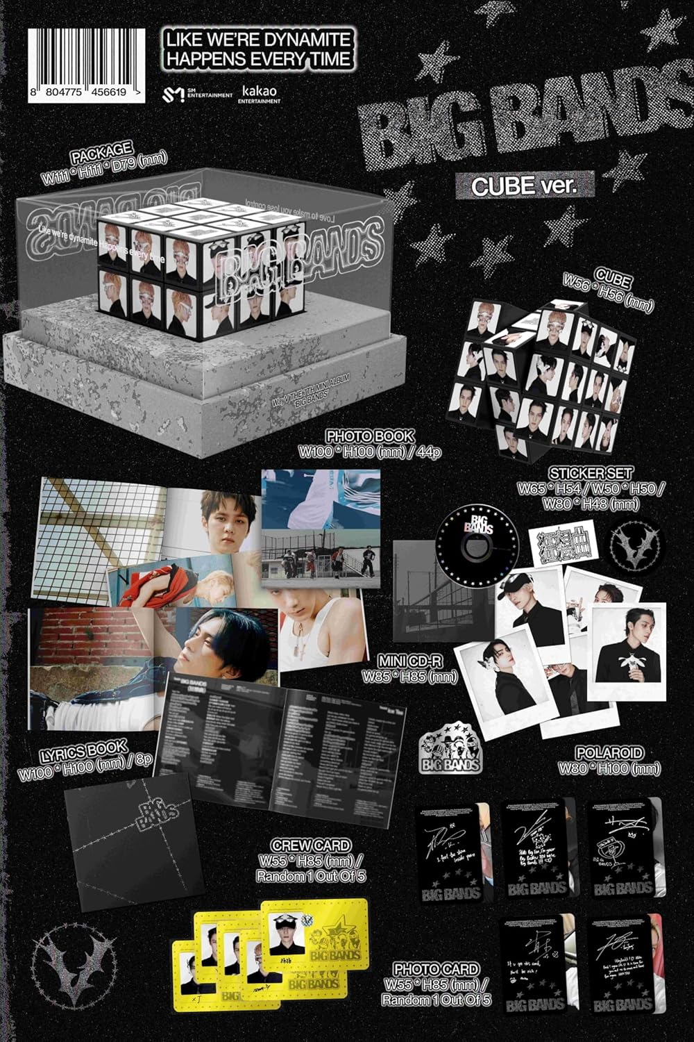 WayV Big Bands 7th Mini Album Full Set ON+OFF+SMini 5 Version Set Kun+Ten+YangYang+Xiaojun+Hendery CUBE+Tracking Sealed - Image 4