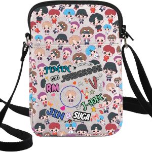 G2TUP Bangtan Crossbody Bag Singer Characters Fans Gift Korean Army Merbers Shoulder Bag Korean Group Merch (Jungk CB)