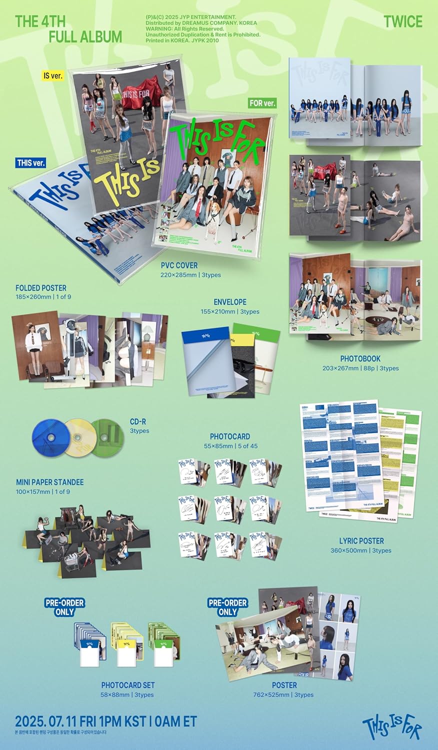 TWICE THIS IS FOR 4th Album Full 13 Veresion Set THIS Version+IS Version+FOR Version+CONFETTI Version 9 Version Set+Tracking Sealed - Image 2