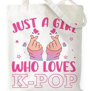 K-Pop Gift Tote Bag for Kpop Music Lover Korean Drama Canvas Tote Bag Gift for K-Pop Lover, Double-Sided Print Bags