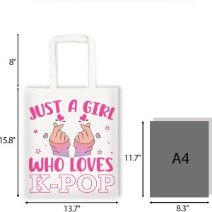 K-Pop Gift Tote Bag for Kpop Music Lover, Double-Sided Print Bags