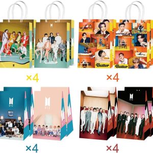 KINON, 16 Pack Party favor Gift Bags for BTS Fans, Butter Goodie Bags Birthday Party Decoration Supplies, 16 Count (Pack of 1)