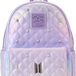 Loungefly BTS Logo Iridescent Purple Mini Backpack