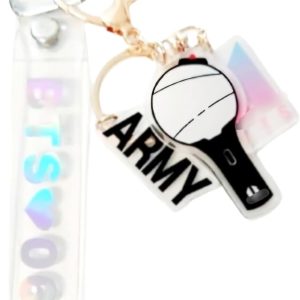 Keychain for B-TS Set(2 PCS) Signature Merchandise Army Bomb Key Ring & Bangtanboys Name Keychain Army Gift Merch